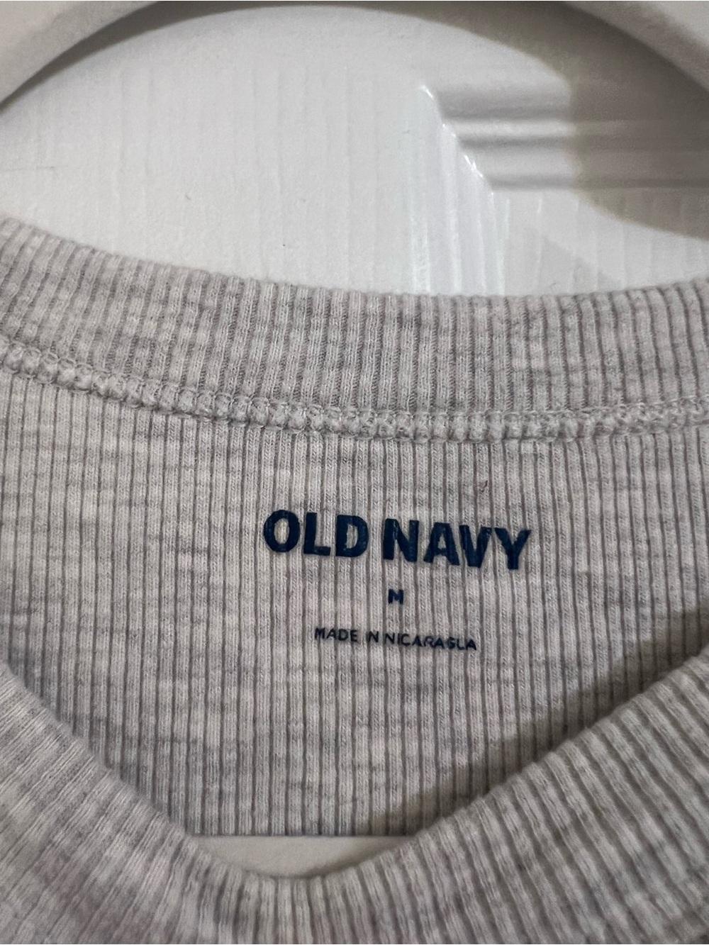 Old Navy Heather Gray Ribbed Short Sleeve Tee - Picture 4 of 4